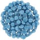 Czech 2-hole Cabochon beads 6mm Turquoise Shimmer